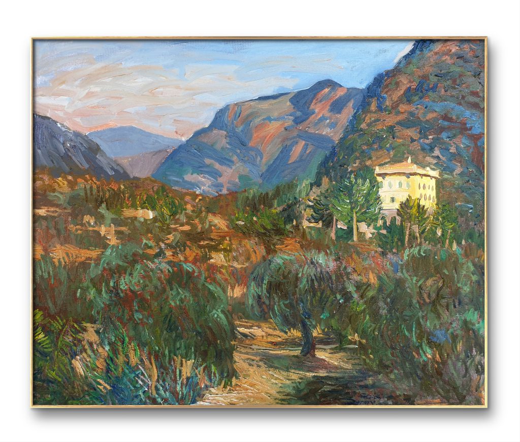 Chateau Cachiardy de Montfleuri dit Véone 2023 (Breil-sur-Roya) Oil on canvas by Florent Espana