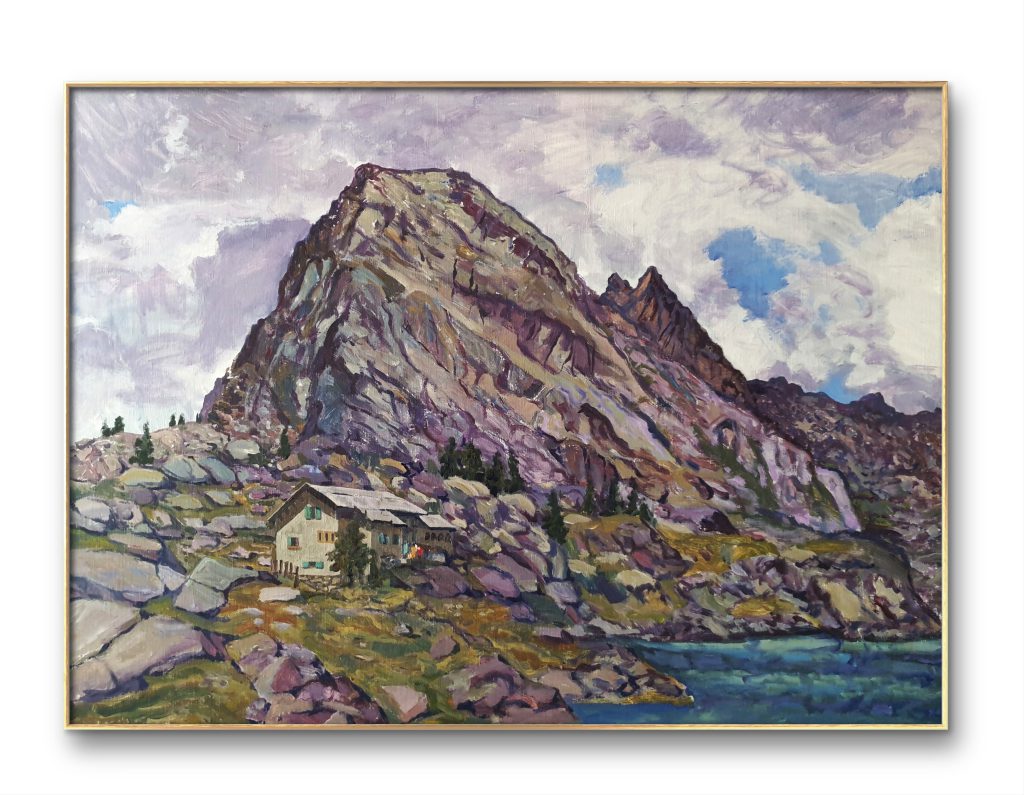 La cime des lacs 2021 Tende (Merveilles) Mixed media on canvas by Florent Espana