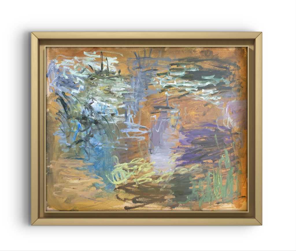 peinture a l huile expressioniste de florent espana representantr un paysage abstrait